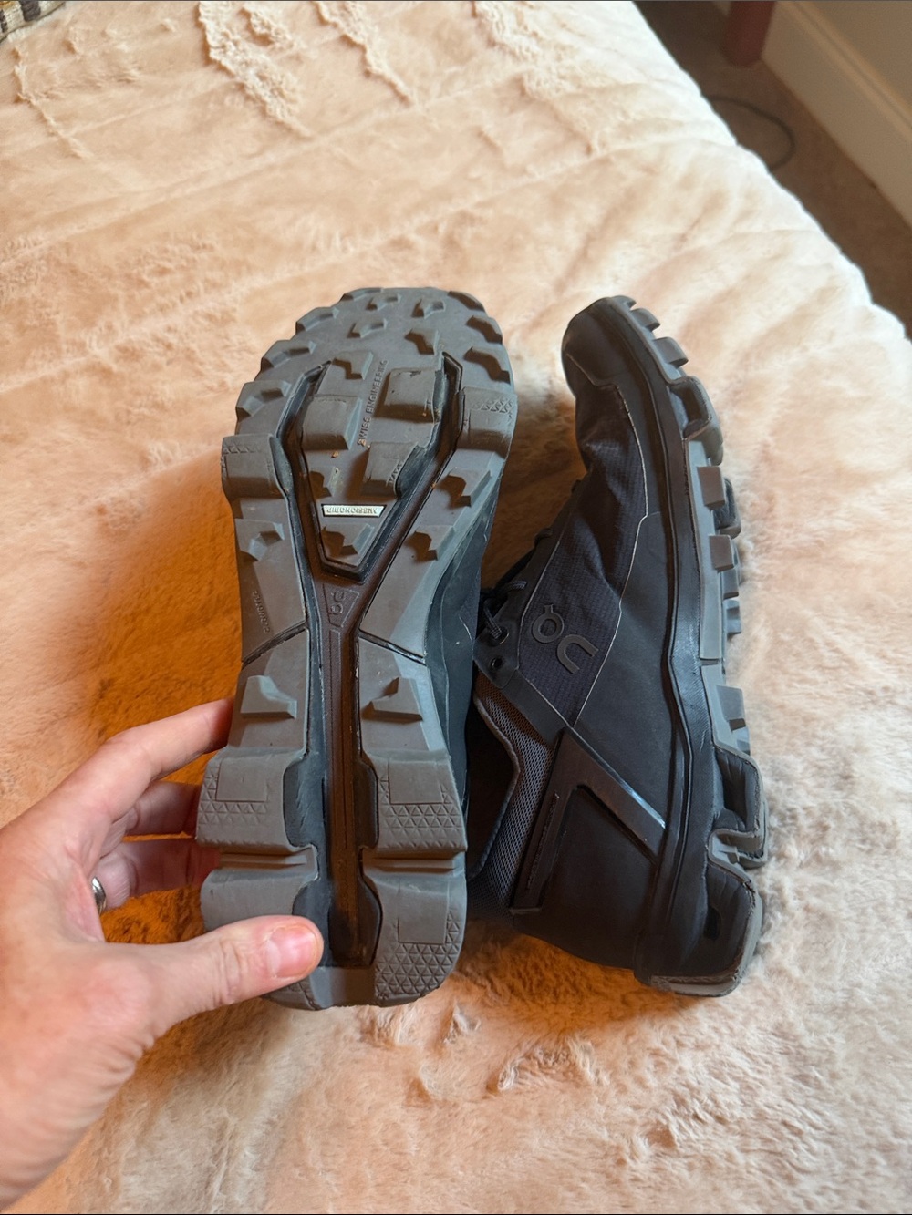On Cloudrock Waterproof Black Athletic Shoes